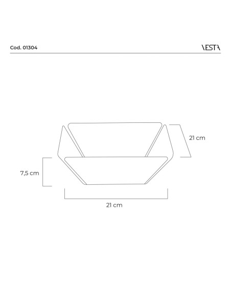 Vesta Home - Cestino Pane Like Water·trasparente·21 X 21 X 7,5 H Th. 5 Mm