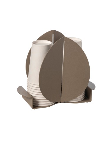 Arti & Mestieri - Porta bicchieri Ficus-11,2 x-beige 16,7H cm