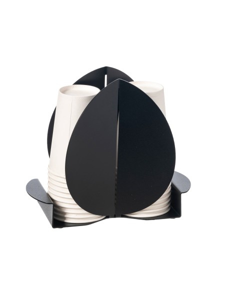 Arti & Mestieri - Porta bicchieri Ficus-11,2 x-nero 16,7H cm