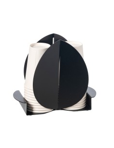 Arti & Mestieri - Porta bicchieri Ficus-11,2 x-nero 16,7H cm