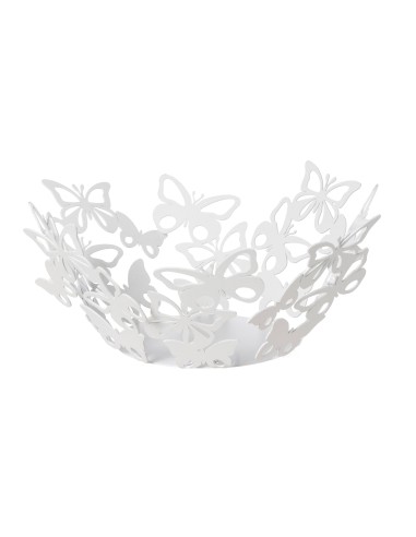 Arti & Mestieri - Centrotavola moderno Farfalloso grande-37 x-bianco marmo 16H cm