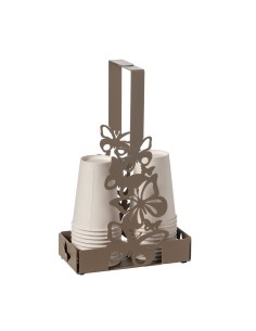Arti & Mestieri - Porta bicchieri Farfalloso-16 x-beige 8 x 27H cm