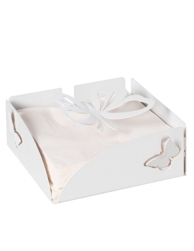Arti & Mestieri - Portatovaglioli Farfalloso-17 x-bianco marmo 17P x 8H cm