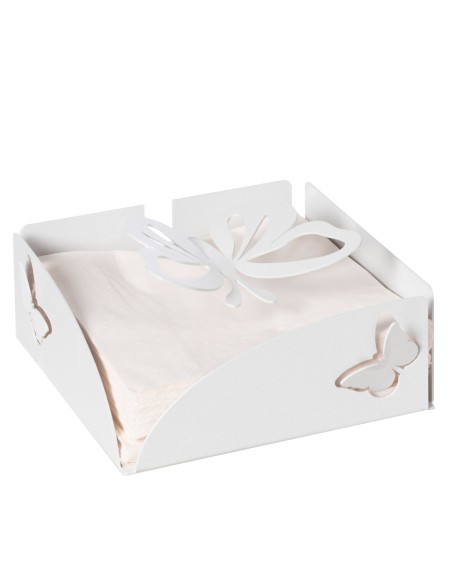 Arti & Mestieri - Portatovaglioli Farfalloso-17 x-bianco marmo 17P x 8H cm