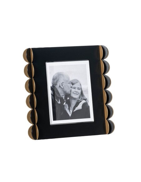 Arti & Mestieri - Portafoto di design Volans piccolo-nero/oro laccato/nero/oro laccato 18 x 18H cm (9 x 12 cm formato foto)