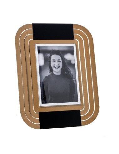 Arti & Mestieri - Portafoto di design Tudor grande-23,4 x-oro laccato/nero 28,8H cm (12 x 17 formato foto)