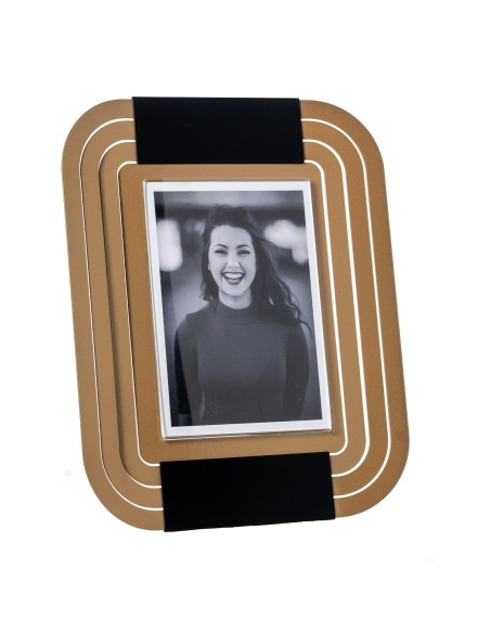 Arti & Mestieri - Portafoto di design Tudor grande-23,4 x-oro laccato/nero 28,8H cm (12 x 17 formato foto)