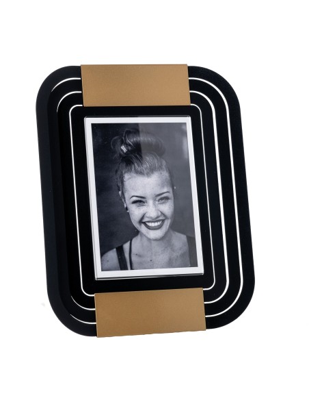 Arti & Mestieri - Portafoto di design Tudor grande-23,4 x-nero/oro laccato 28,8H cm (12 x 17 formato foto)