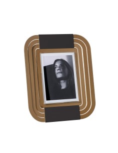 Arti & Mestieri - Portafoto di design Tudor piccolo-17,6 x-oro laccato/nero 21,1H cm (9 x 12 cm formato foto)