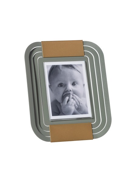 Arti & Mestieri - Portafoto di design Tudor piccolo-17,6 x-oro laccato/giada 21,1H cm (9 x 12 cm formato foto)