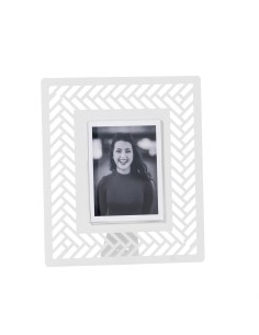 Arti & Mestieri - Portafoto di design Milleintrecci piccolo-19,2 x-bianco marmo 22,3H cm (9 x 12 cm formato foto)