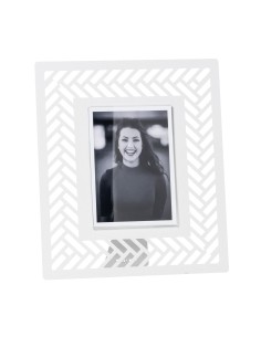 Arti & Mestieri - Portafoto di design Milleintrecci grande-26,7 x-bianco marmo 31H cm (12 x 17 cm formato foto)