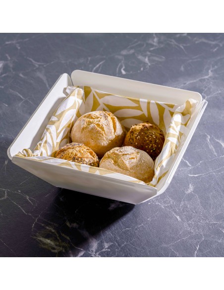 Vesta Home - Cestino Pane Like Water·bianco Monosatinato·21 X 21 X 7,5 H Th. 5 Mm