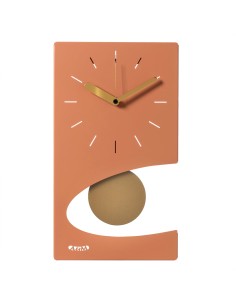Arti & Mestieri - Orologio da parete di design moderno Eclipse pendolo-25 x-pesca/oro laccato 44 cm di altezza