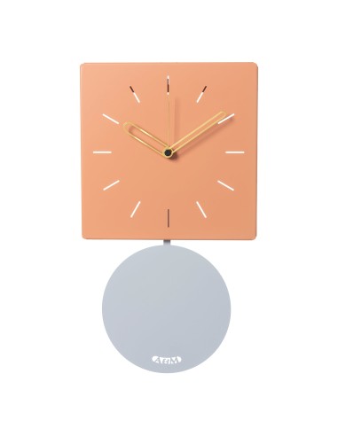 Arti & Mestieri - Orologio da parete di design Grace pendolo-pesca/oro cenere 24 x 43,5 cm di altezza (profondità 4 cm)