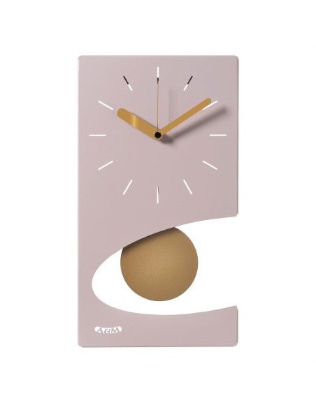 Arti & Mestieri - Orologio Da Parete Di Design Moderno Eclipse Pendolo colore Gelso in ferro 25 x 44 h cm
