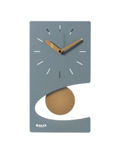 Arti & Mestieri - Orologio da parete di design moderno Eclipse pendolo-verde marino/ oro laccato 25 x 44 cm di altezza