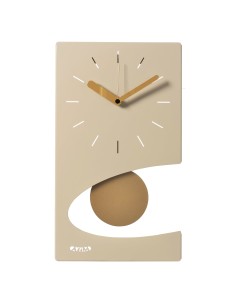 Arti & Mestieri - Orologio da parete di design moderno Eclipse pendolo-crema/oro laccato 25 x 44 cm di altezza