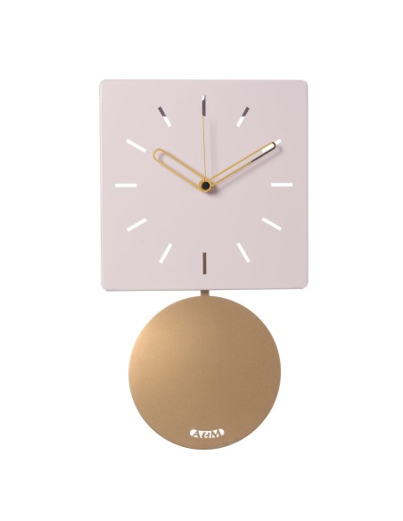 Arti & Mestieri - Orologio da parete di design Grace pendolo-24 x-gelso/oro laccato 43,5 cm di altezza (profondità 4 cm)