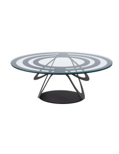 Arti & Mestieri - Tavolino in ferro e vetro Optical ovale-80 x-nero 58 x 32h cm 2