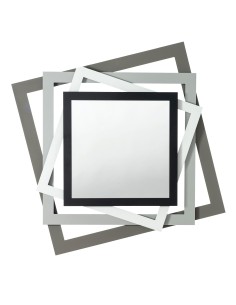 Arti & Mestieri - Specchio da parete moderno Rubik-87 x-fango/alluminio/bianco marmo/ nero 87h cm 2