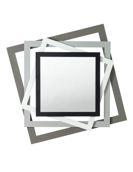 Arti & Mestieri - Specchio da parete moderno Rubik-87 x-fango/alluminio/bianco marmo/ nero 87h cm