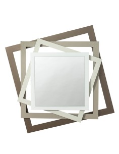 Arti & Mestieri - Specchio da parete moderno Rubik-87 x-bronzo/sabbia/avorio/bianco marmo 87h cm
