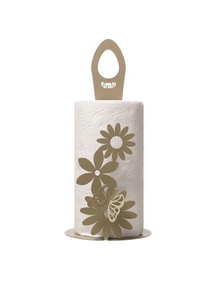 Arti & Mestieri - Porta rotoli da cucina Margherite-Diametro-miele 15 x 33 cm di altezza