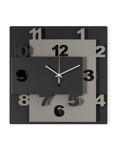 Arti & Mestieri - Orologio da parete moderno Ziggurat-40 x-nero/fango/nero 8 x 40 cm di altezza