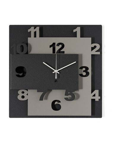 Arti & Mestieri - Orologio da parete moderno Ziggurat-40 x-nero/fango/nero 8 x 40 cm di altezza