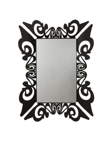 Arti & Mestieri - Specchio da parete decorato Vanity-80 x-nero 100h cm (43 x 68h cm)