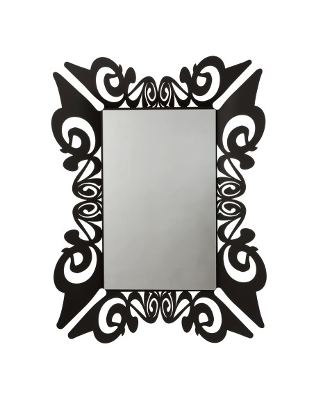 Arti & Mestieri - Specchio da parete decorato Vanity-80 x-nero 100h cm (43 x 68h cm)