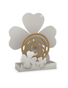 Arti & Mestieri - Porta Zampirone di design Quadrifoglio da tavolo-avorio 17 x 5 x 19H cm