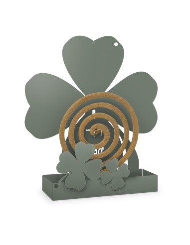 Arti & Mestieri - Porta Zampirone di design Quadrifoglio da tavolo-verde salvia 17 x 5 x 19H cm