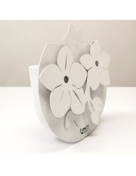 Arti & Mestieri - Porta umidificatore di design Fior di Loto-20 x-bianco marmo 20 cm di altezza