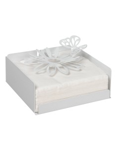 Arti & Mestieri - Portatovaglioli Margherite-17 x-bianco marmo 17 x 12 cm di altezza