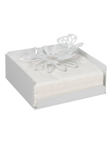 Arti & Mestieri - Portatovaglioli Margherite-17 x-bianco marmo 17 x 12 cm di altezza