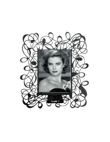 Arti & Mestieri - Portafoto di design Scarabocchio Piccolo-nero 19 x 22 cm di altezza (10 x 13 formato della foto)