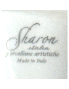 Sharon Italia - Corno in porcellana decorato blu e argento con supporto in plex 2