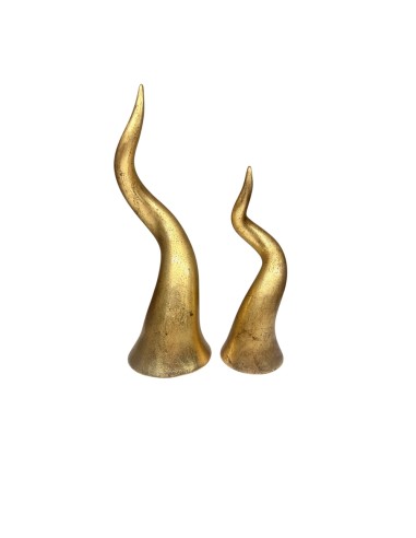 Sharon Italia - Corno in ceramica e foglia oro cm Ø 8,5 x 25,5 h