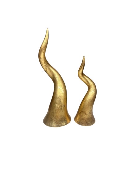 Sharon Italia - Corno in ceramica e foglia oro cm Ø 8,5 x 25,5 h