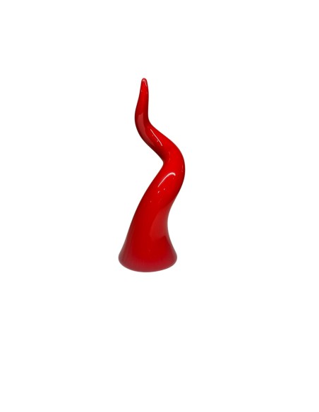 Sharon Italia - Corno campanella in ceramica rosso cm 6.5 x 18 h