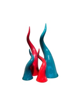 Sharon Italia - Corno campanella in ceramica rosso cm 6.5 x 18 h 2