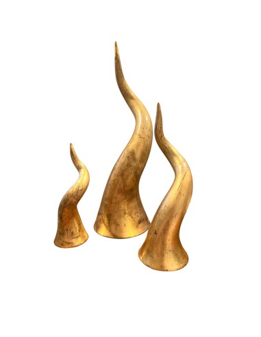 Sharon Italia - Corno campanella in ceramica e foglia oro cm Ø 6 x 18,5 h
