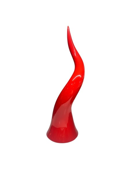 Sharon Italia - Corno in ceramica rosso  Ø cm 9 x 28 h