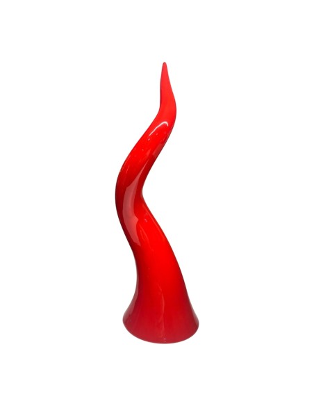 Sharon Italia - Corno in ceramica rosso  Ø cm 9 x 28 h