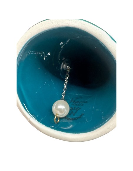 Sharon Italia - Corno campanella in ceramica ottanio cm 6.5 x 18 h