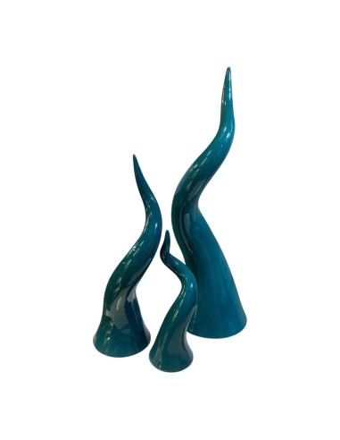 Sharon Italia - Corno campanella in ceramica ottanio cm 6.5 x 18 h