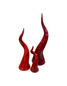 Sharon Italia - Corno in ceramica rosso cm 12 x 40 h 2
