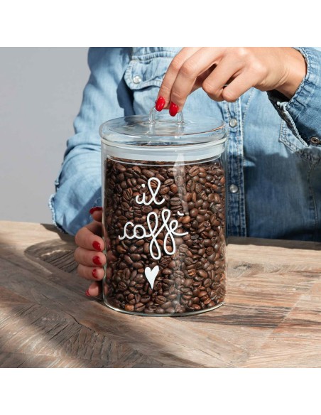 Simple Day - Barattolo in Vetro Ø12cm Il Caffe Bco
